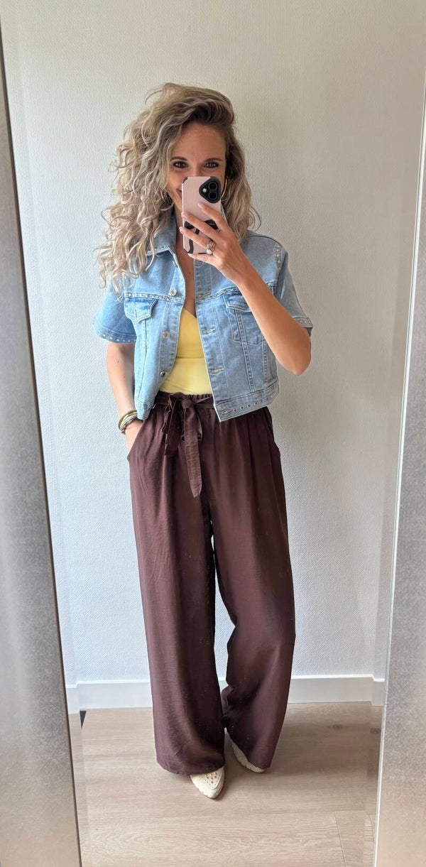 Broek bruin met ceintuur