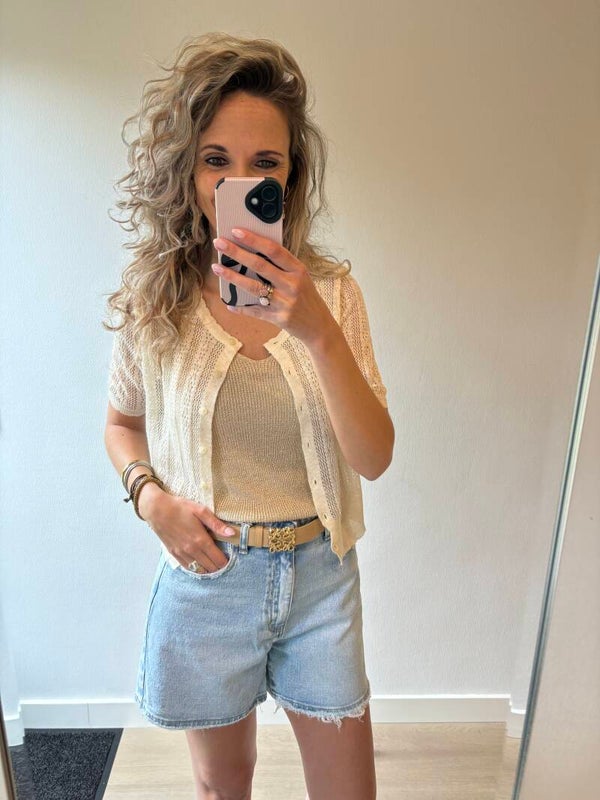 Vest gehaakt apricot 622