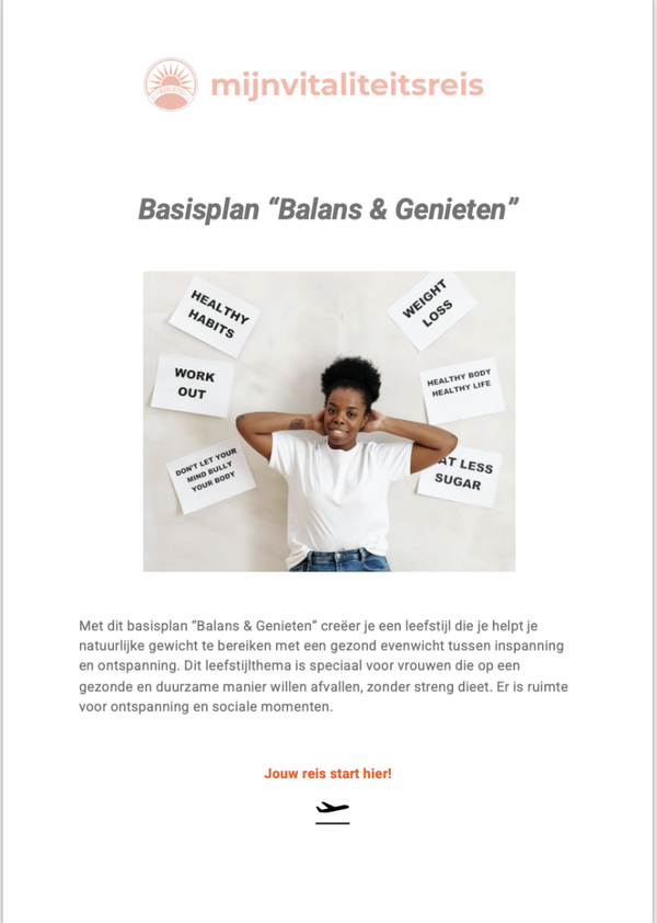 Basisplan "Balans & Genieten"