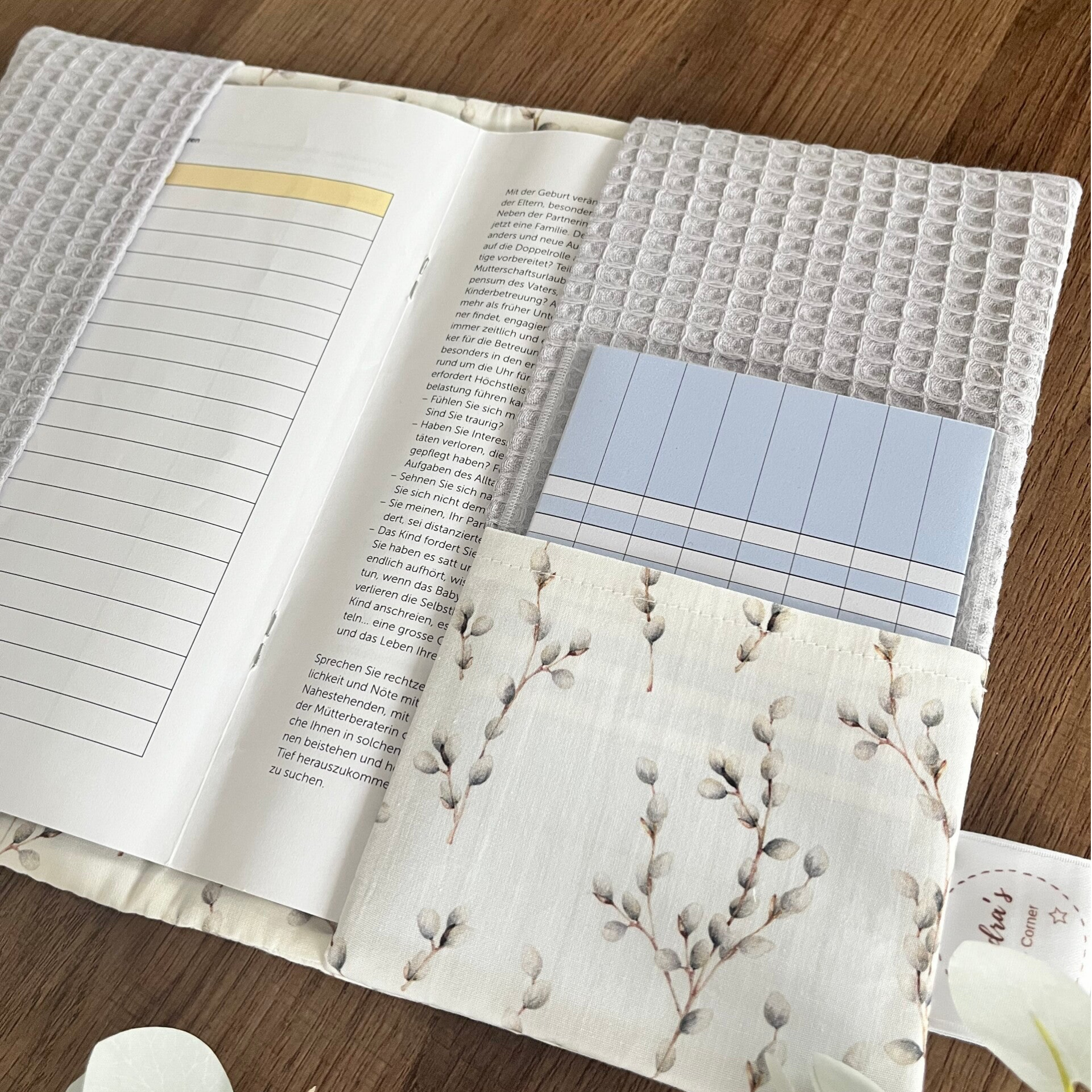 Gesundheitsheft Hülle "Weidenkätzchen, Grey"