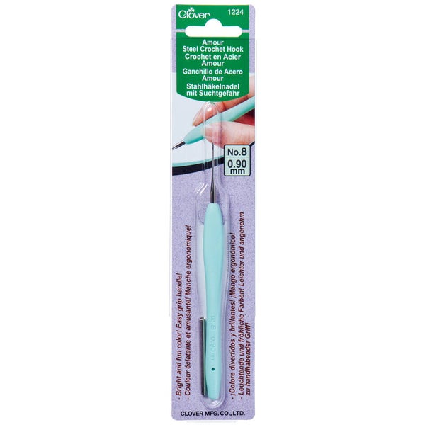 Clover Amour steel crochet hook 0.9mm