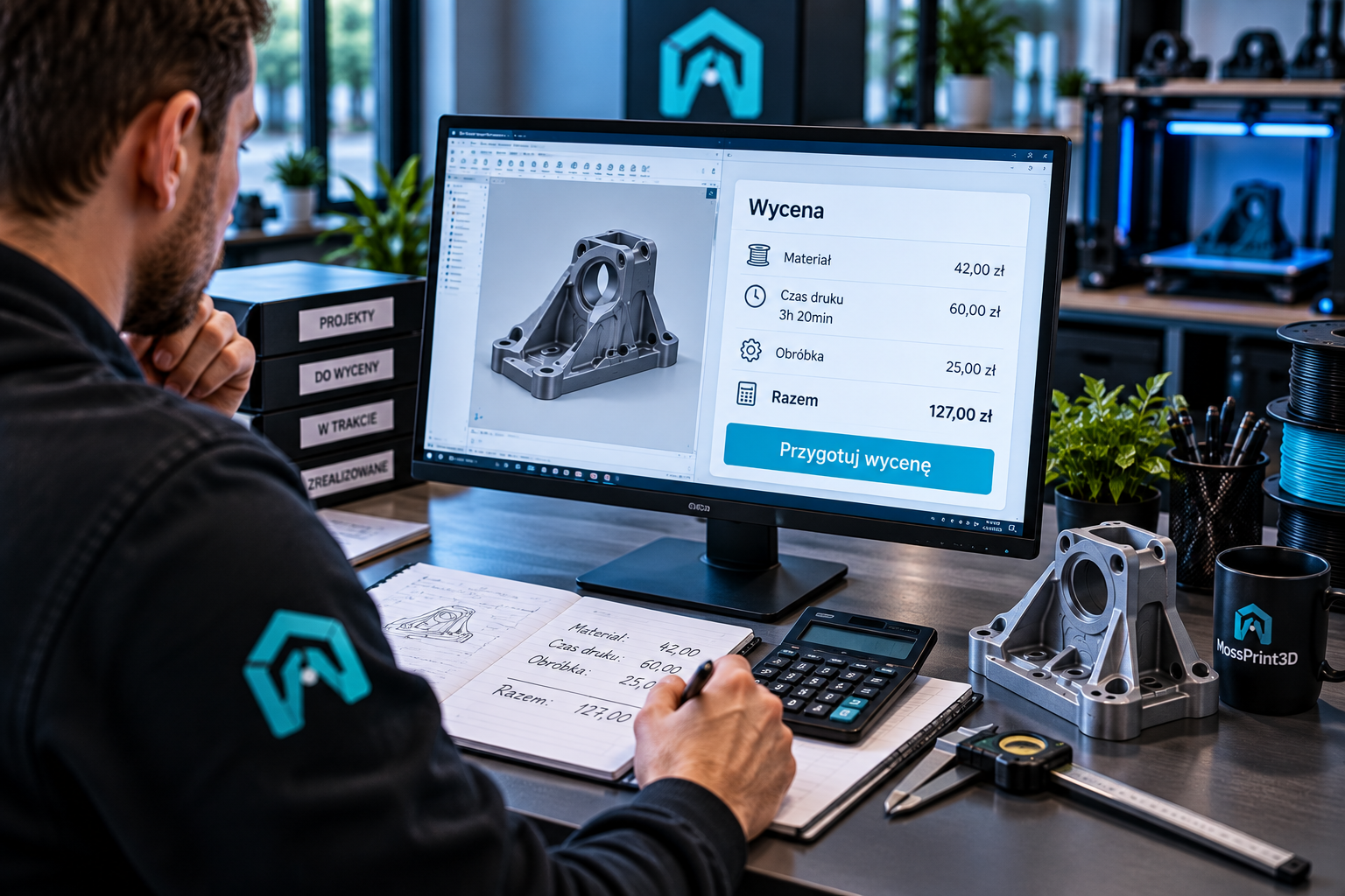 Przygotowanie wyceny druku 3D na podstawie projektu klienta