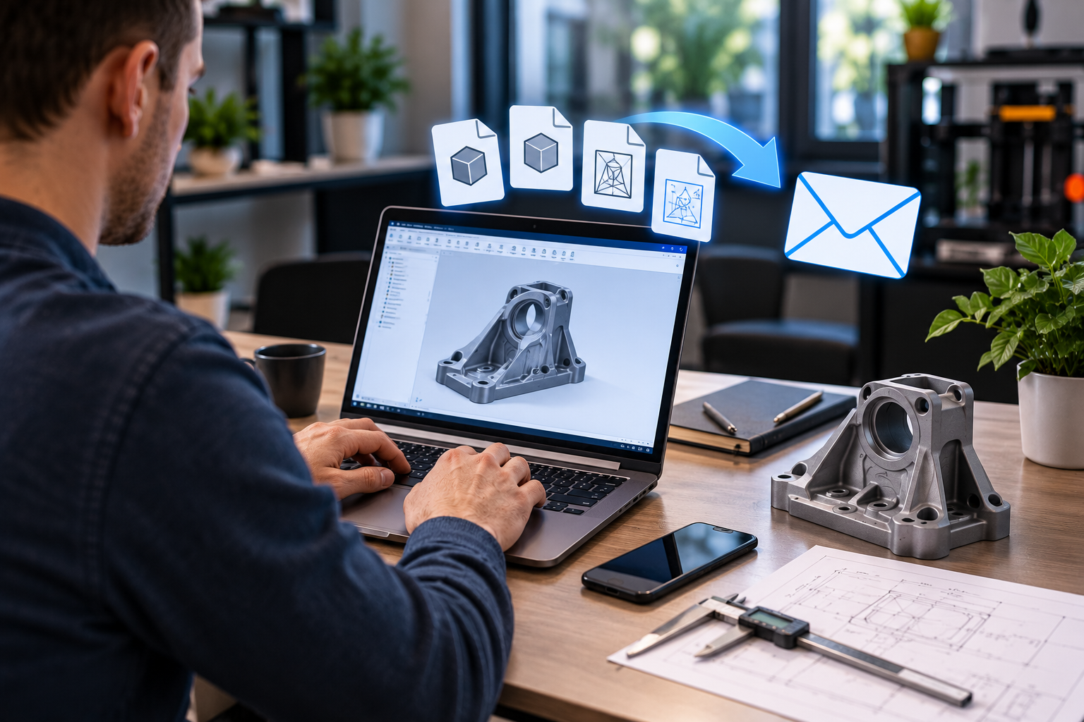 Klient przesyła projekt 3D i pliki do realizacji zamówienia