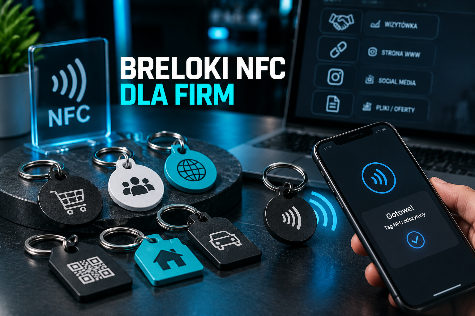 Breloki NFC 3D dla firm – personalizowane gadżety reklamowe