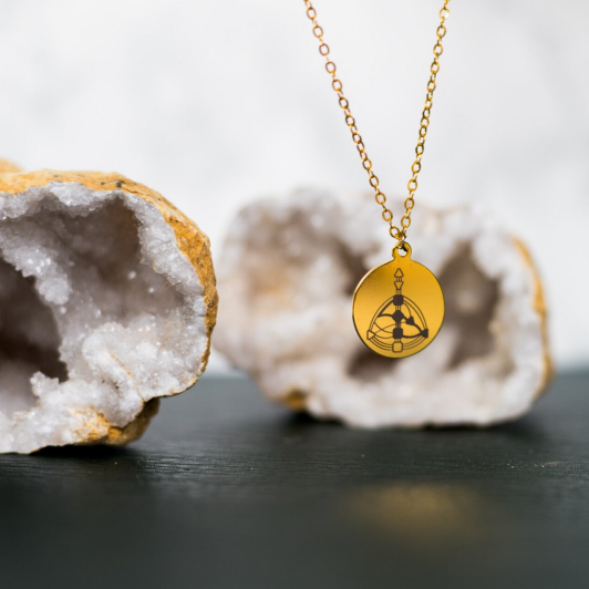 Human Design Bodygraph ketting goud rond