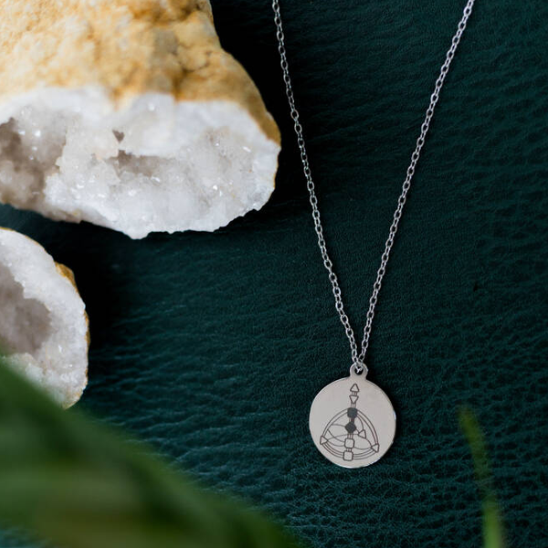 Human Design Bodygraph ketting zilver rond