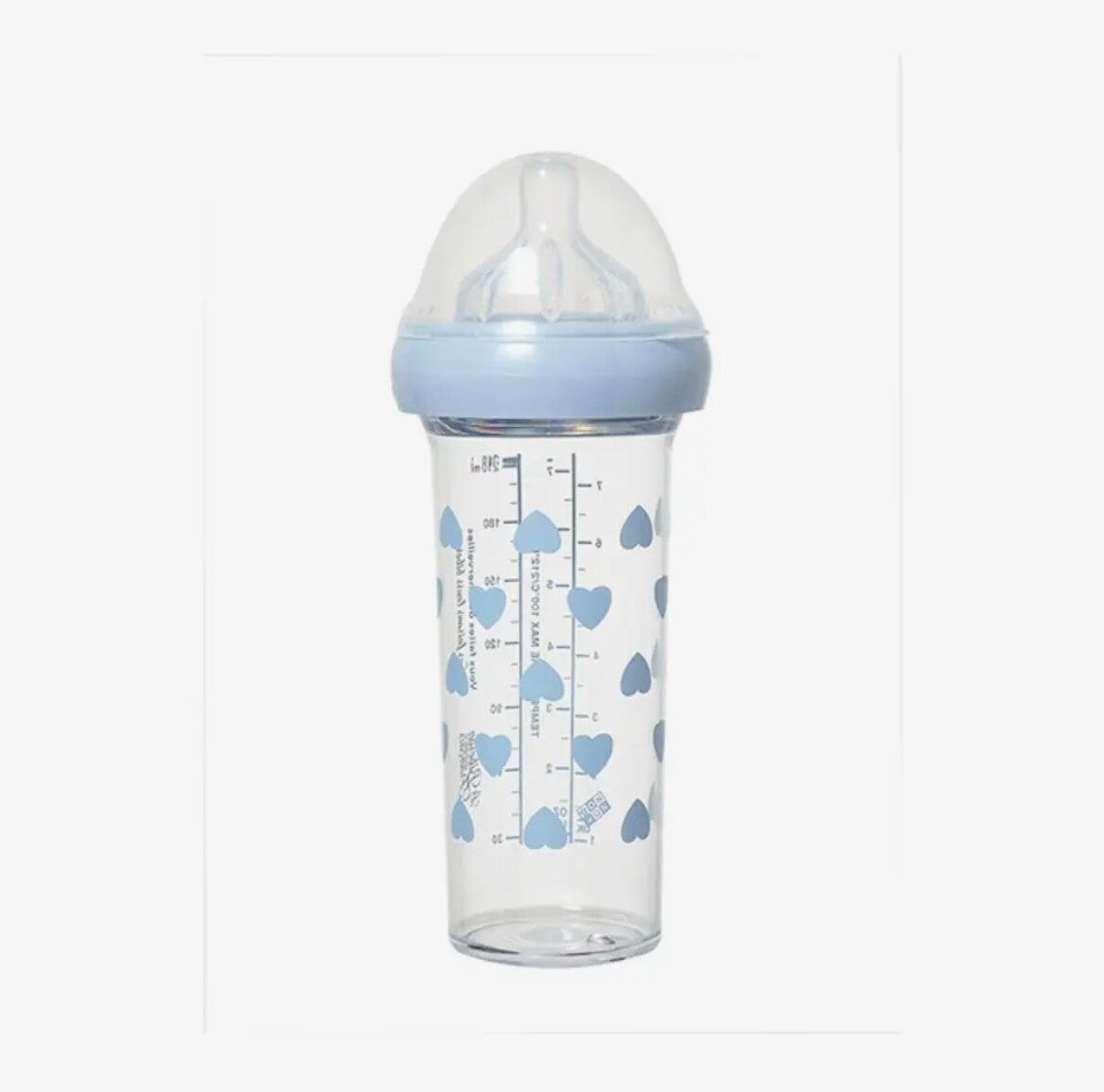Le Biberon Français, biberon 210 ml cœur bleu by BONTON