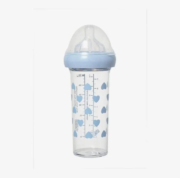 Le Biberon Français, biberon 210 ml cœur bleu by BONTON