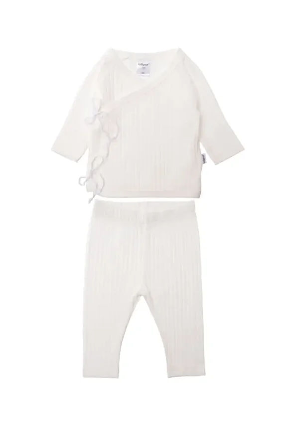 Ensemble blanc deux pièces à noeuds
