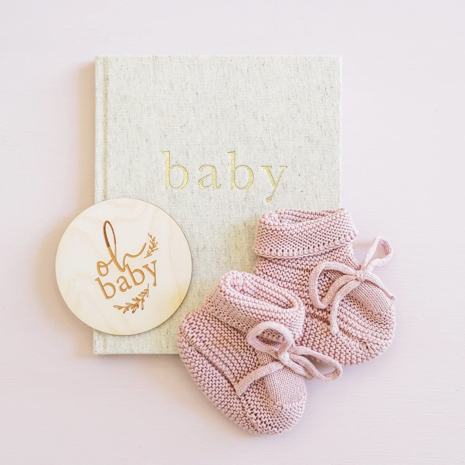 Chaussons tricoté rose 0-6 mois