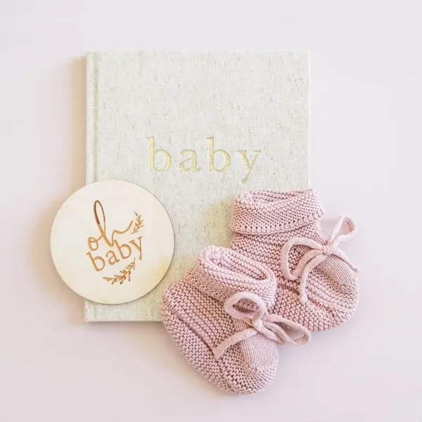 Chaussons tricoté rose 0-6 mois