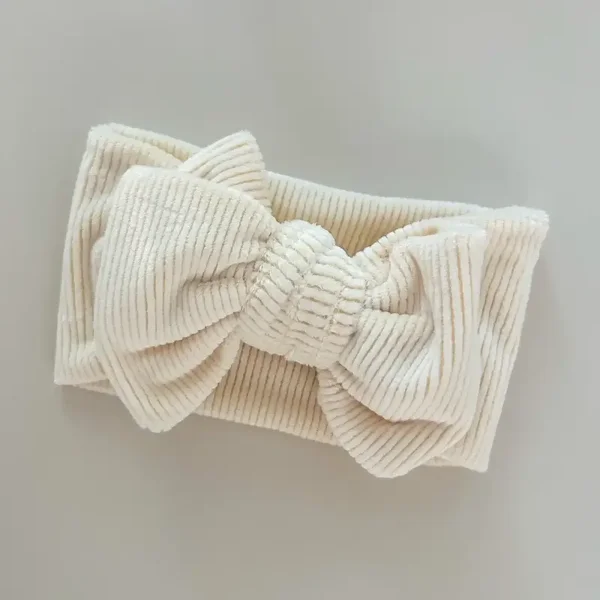 Bandeau nœud en velours côtelé épais - Buttermilk