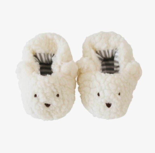 Chaussons Sherpa Oursons Ivoire 0-6mois 🧸