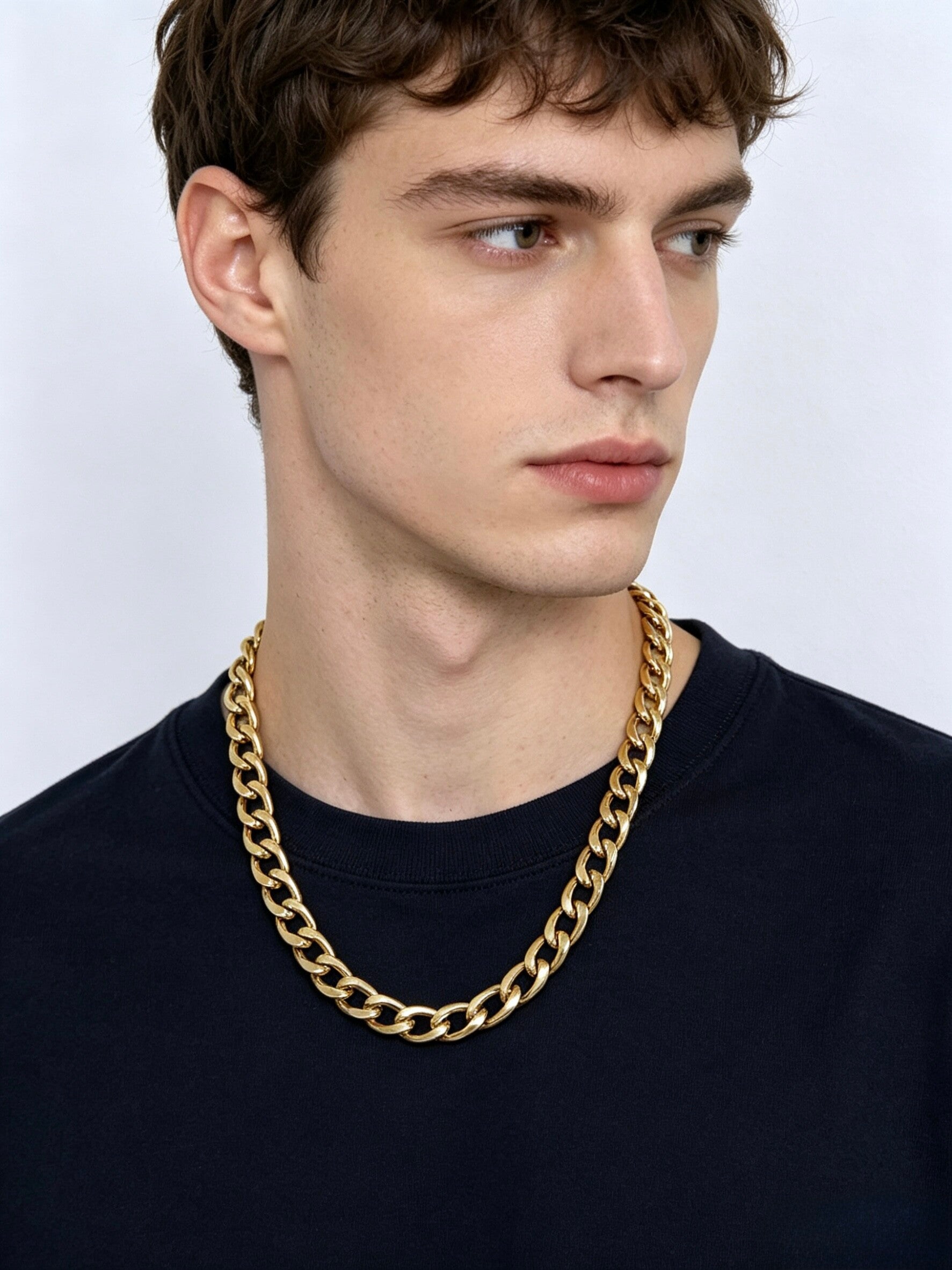 Collana catena da uomo in acciaio 9mm