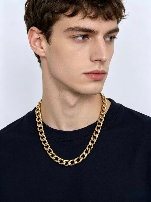 Collana catena da uomo in acciaio 9mm