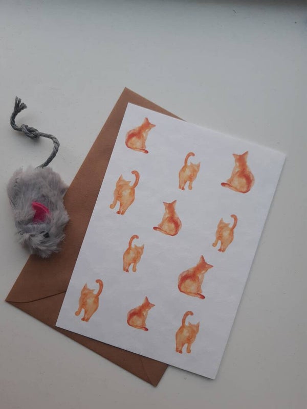 Aquarel Kaart Katten