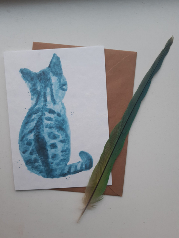 Aquarel Kaart Kat