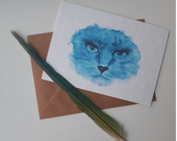 Aquarel Kaart Kat
