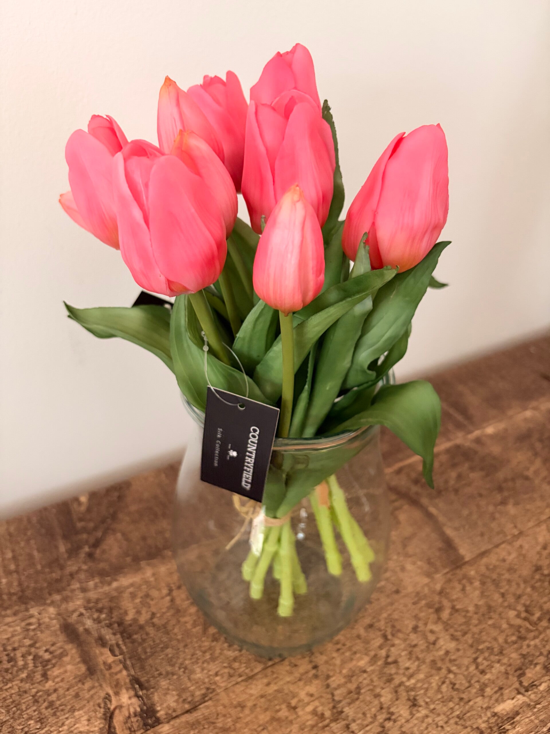 Prachtige tulpen hard roze 5 stelen per bosje