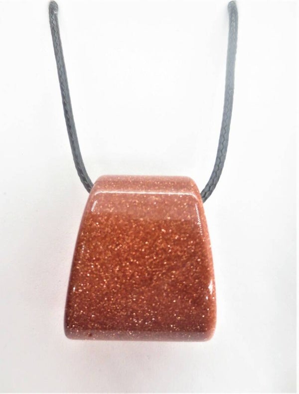 Trapezium Pendant Ketting - Goudsteen.