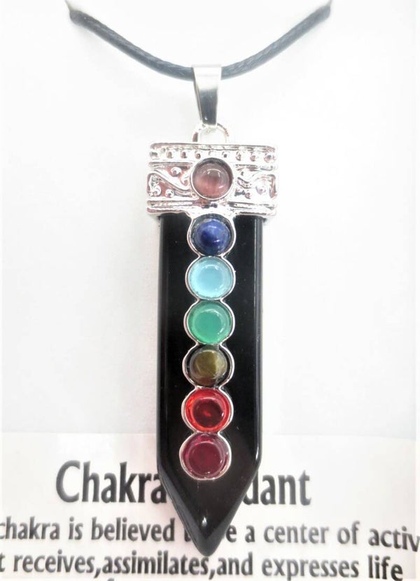 7 Chakra Pendant Ketting - Onyx.