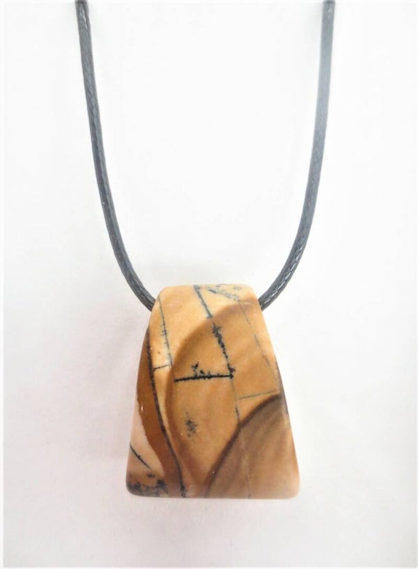 Trapezium Pendant Ketting - Jaspis.