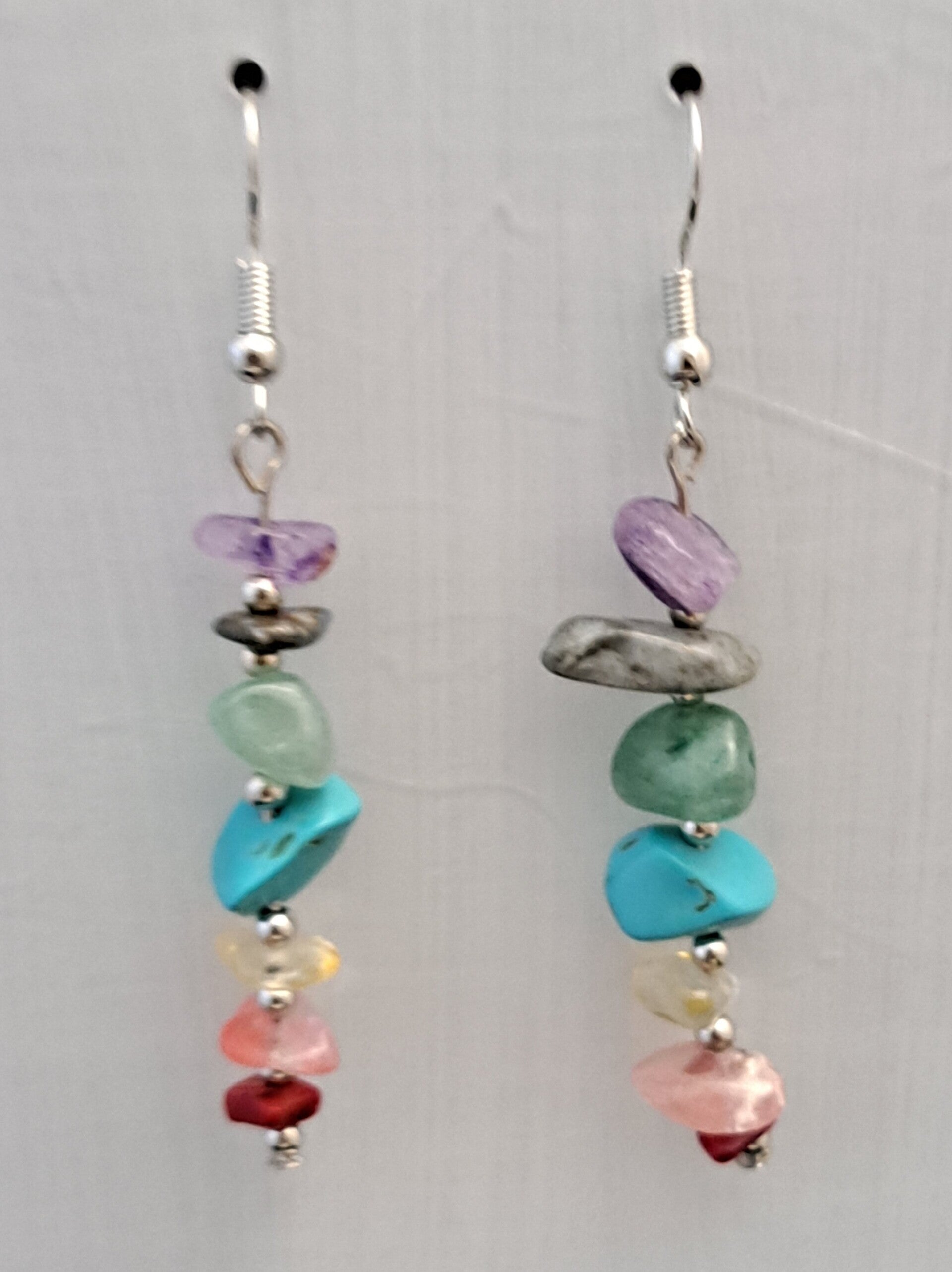 Oorbellen met 7 Chakra hanger.