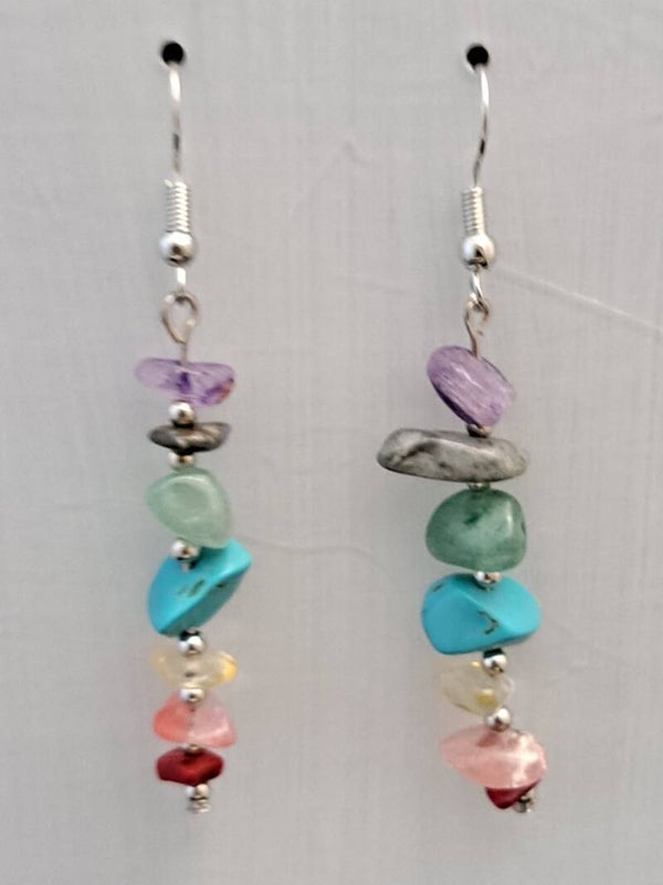 Oorbellen met 7 Chakra hanger.