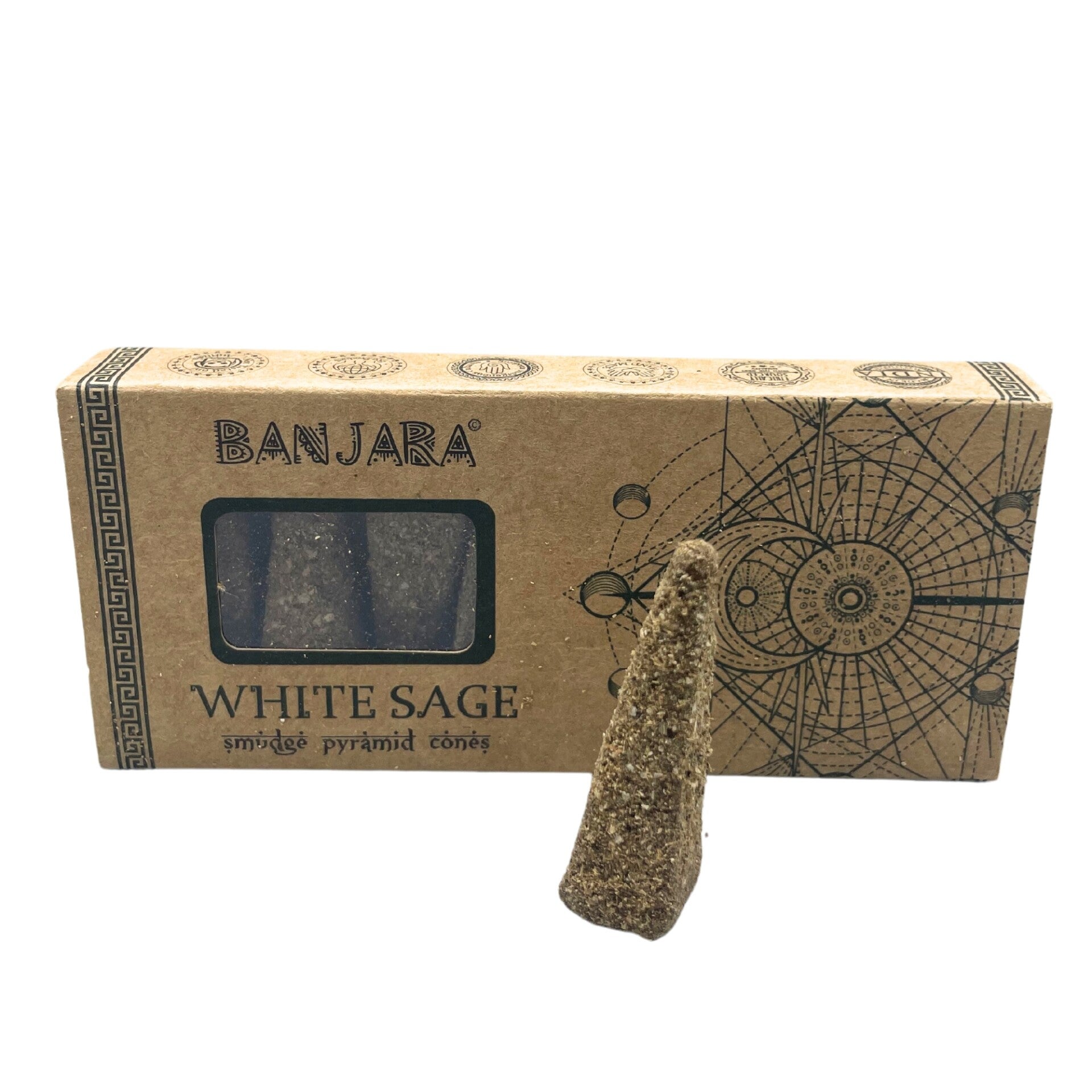 Banjara Smudge Pyramid Cones - White Sage.