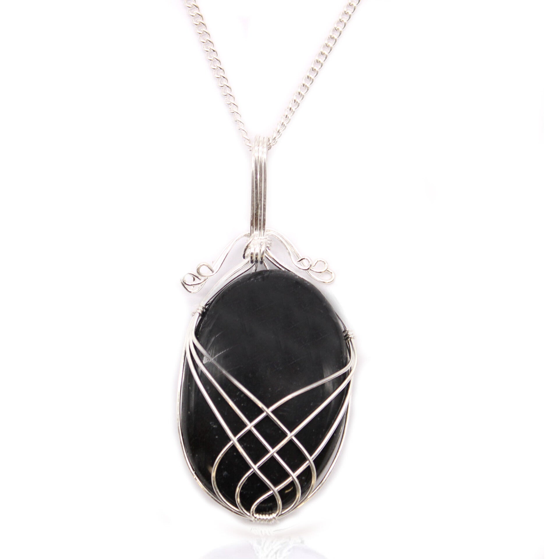 Edelsteen Ketting Swirl - Zwarte Onyx.