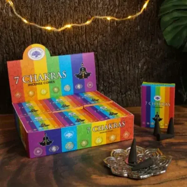 Green Tree Cones - 7 Chakra's.