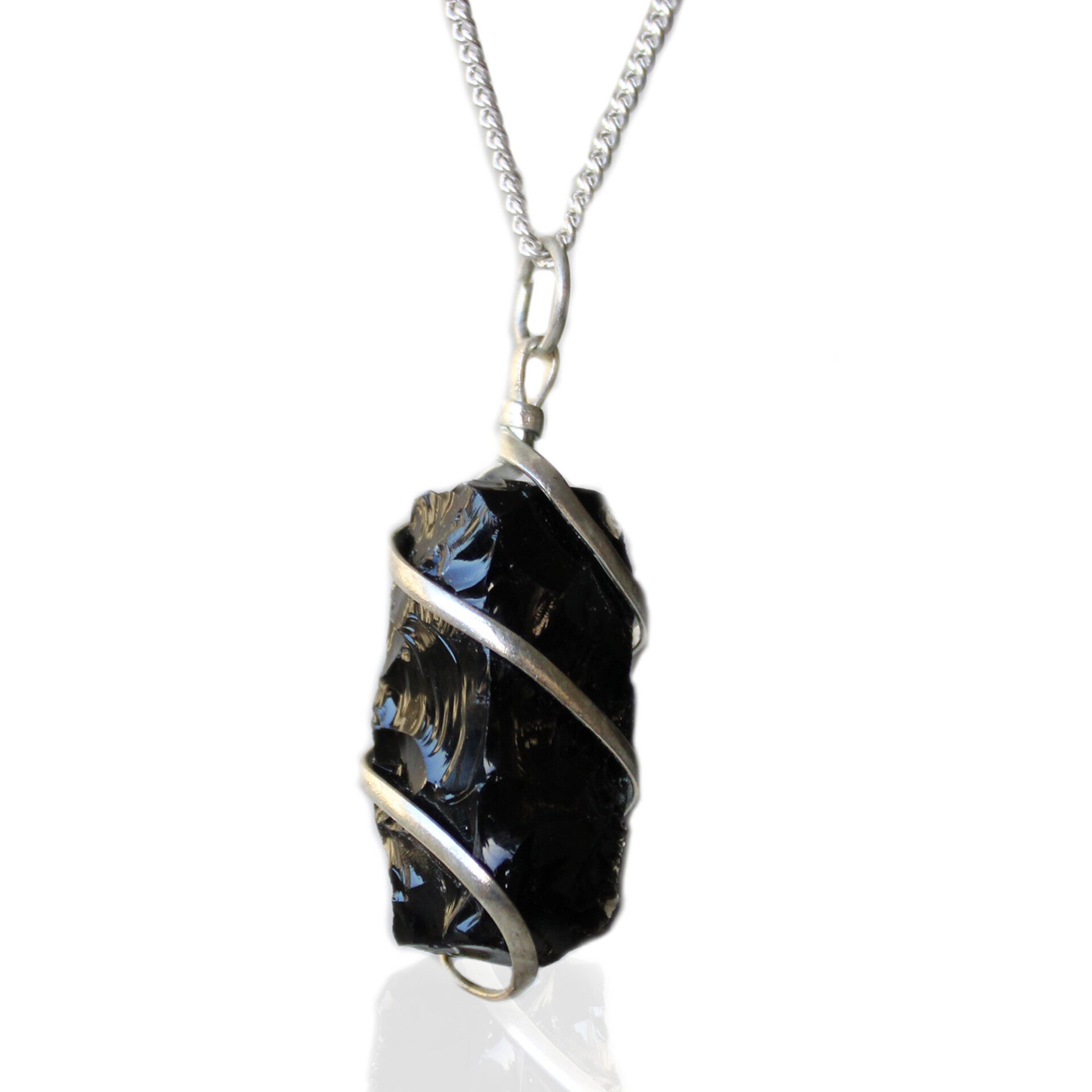 Edelsteen Ketting Cascade - Ruwe Zwarte Onyx.