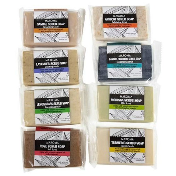 Set van 8 Maroma scrubzeepjes.