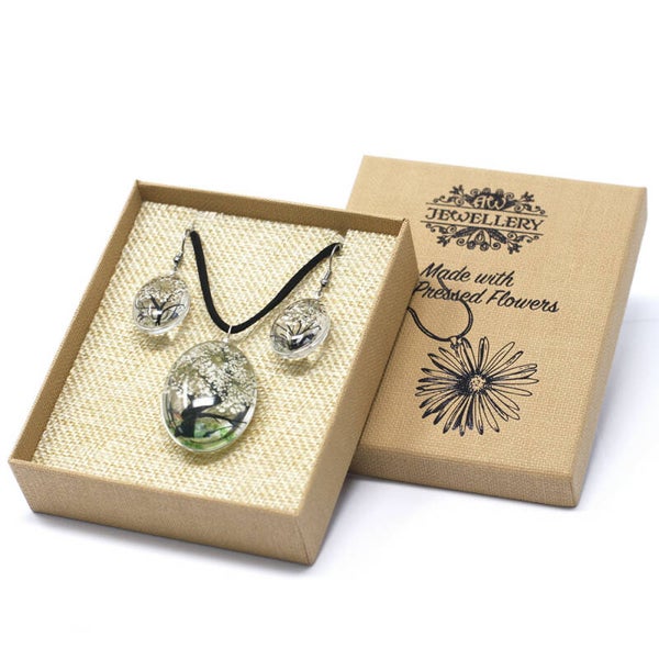 Pressed Flowers - Tree of Life set - White.