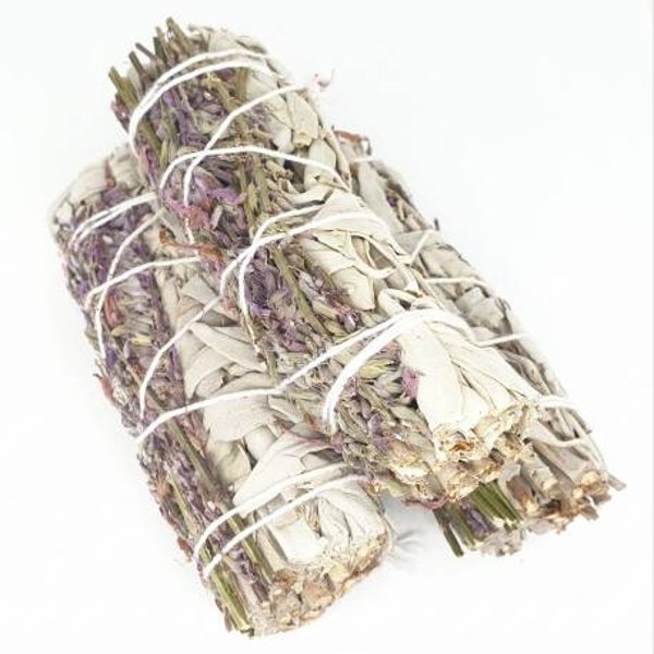 Smudge Stick - Witte Salie & Lavendel. (± 10 cm)