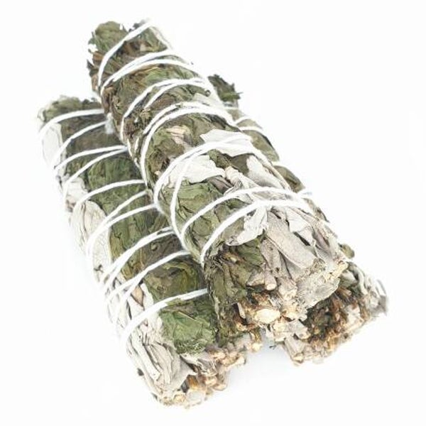Smudge Stick - Witte Salie & Pepermunt. (± 10 cm)