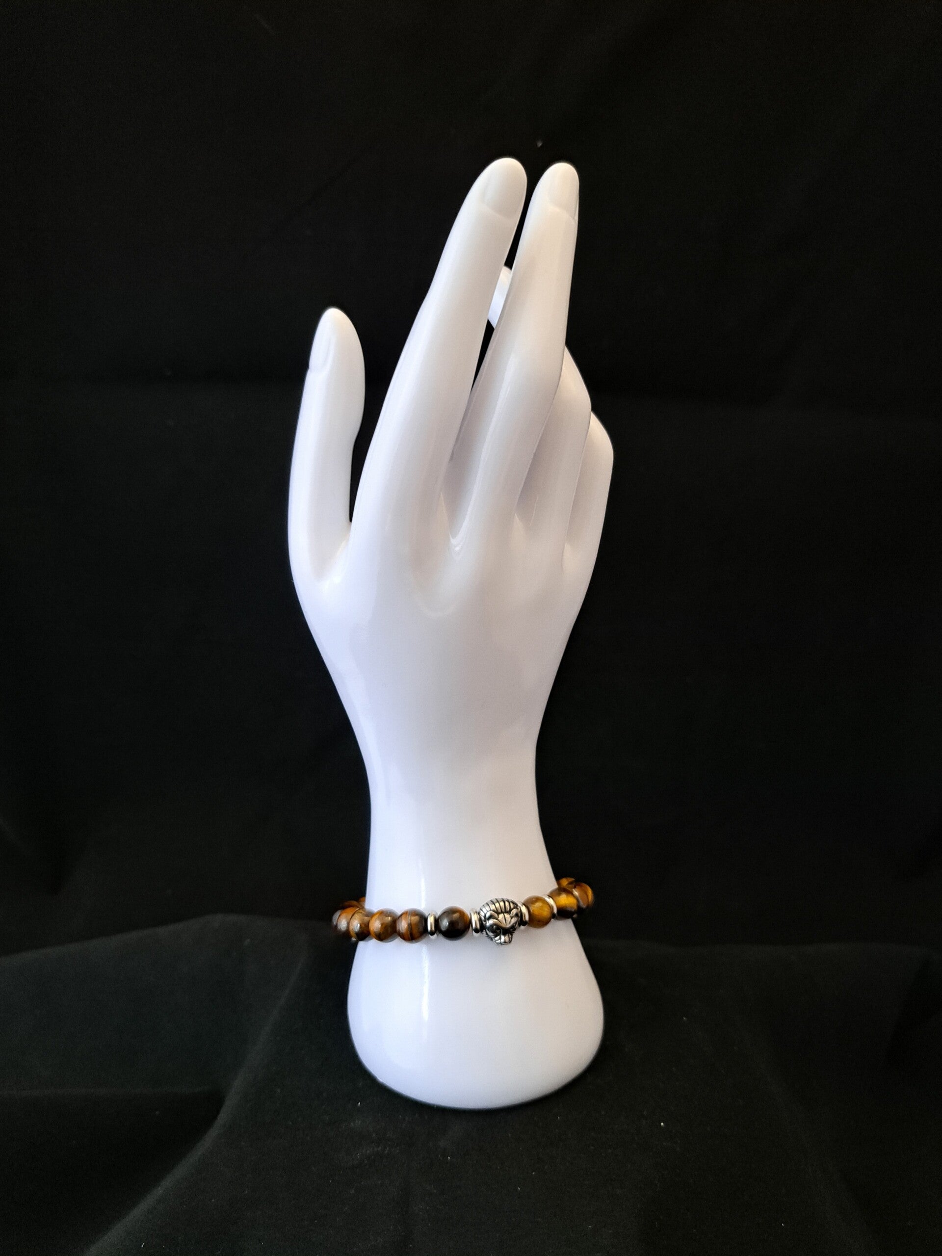 Armband - Tijgeroog met Leeuwenkopje.