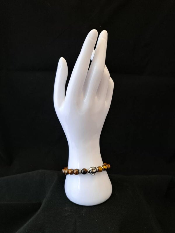 Armband - Tijgeroog met Leeuwenkopje.