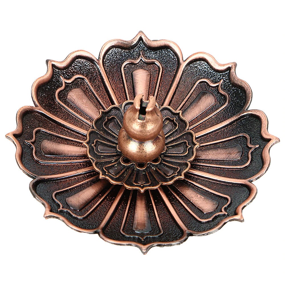 Messing Lotus Spiraal Wierookhouder.