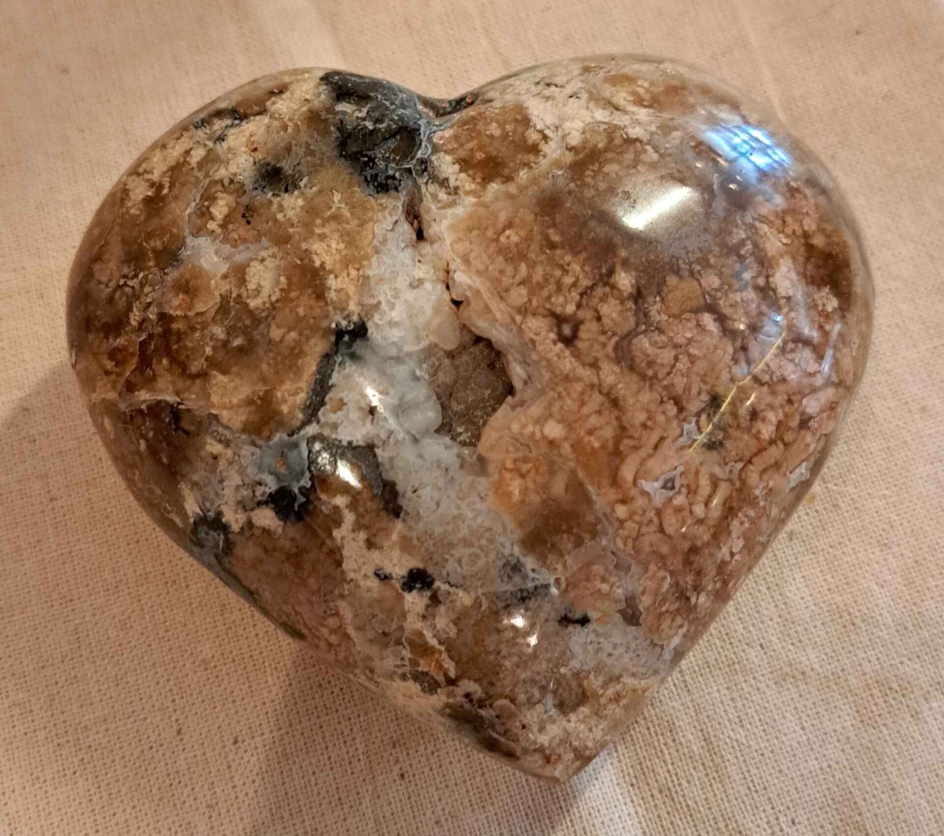 Edelsteen hart - Roze Mosagaat.