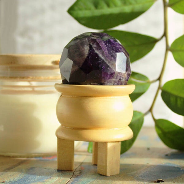 Facet geslepen edelstenen healing bal & standaard - Amethyst.