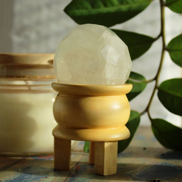 Facet geslepen edelstenen healing bal & standaard - Rock Quartz.