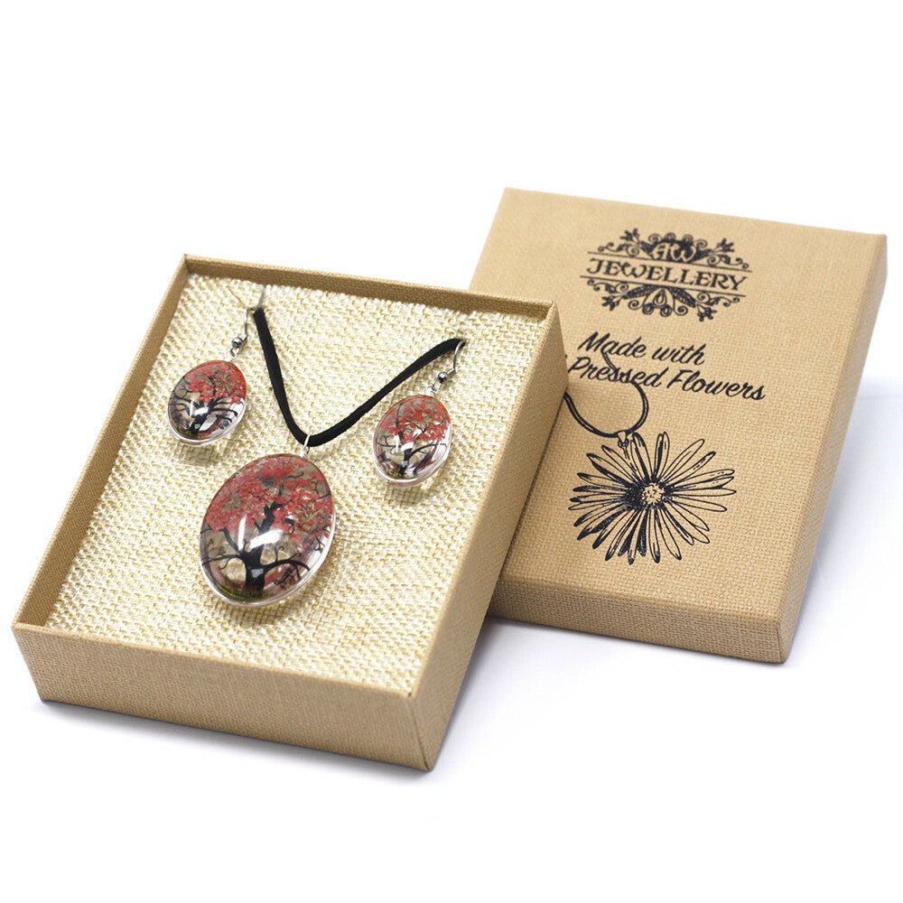Pressed Flowers - Tree of Life set - Red.