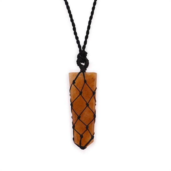 aced Gemstone Flat Point Pendant - Golden Quartz.