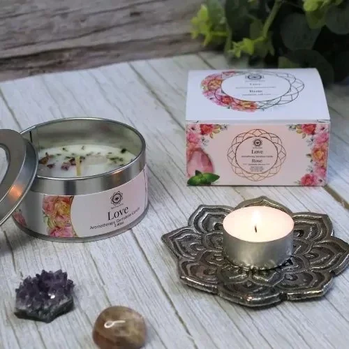 Green Tree Gemstone Candle - Love.