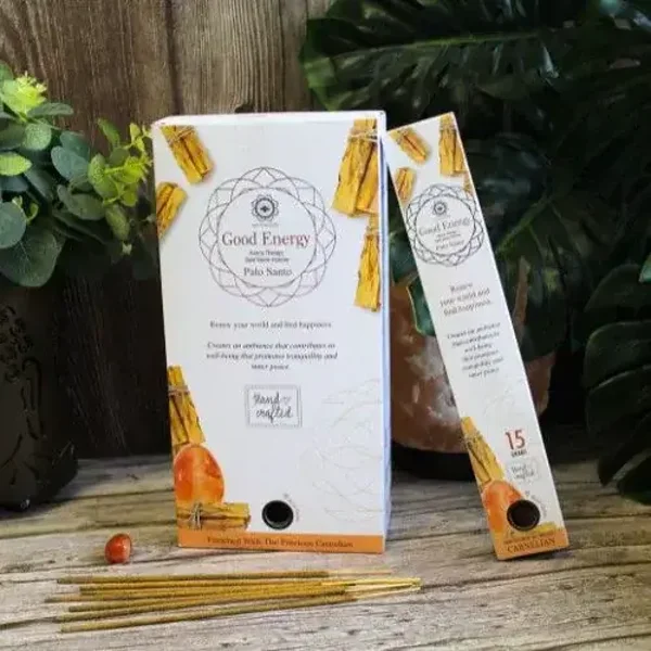 Green Tree Gemstone Incense - Good Energy - Carnelian.