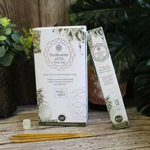 Green Tree Gemstone Incense - Purification - Selenite.