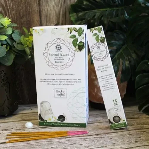 Green Tree Gemstone Incense - Spiritual Balance - Clear Quartz.