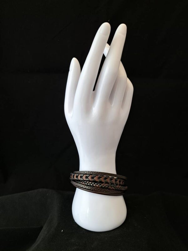 Leren armband – Gevlochten.