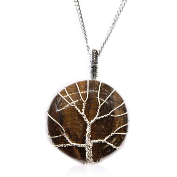 Edelsteen Ketting Tree of Life - Tijgeroog.